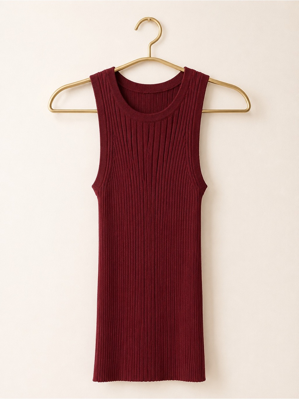 Universal Standard Burgundy Ribbed Sweater Tank S 14–16